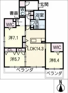 アートグレイス元城【4階】の間取り