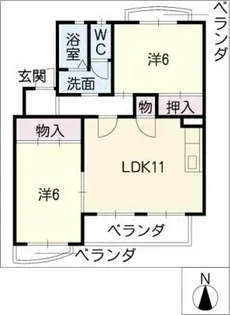 アムール豊田【2階】の間取り