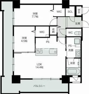 ラフィーネ博多南【5階】の間取り