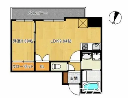 福岡県福岡市博多区千代1丁目【マンション】の間取り