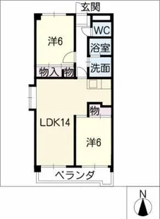 サニーコート砂田【1階】の間取り
