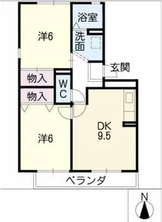 ロイヤルハイカムールK A棟【2階】の間取り