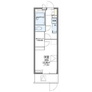 レオパレスシャンブル小林【3階】の間取り