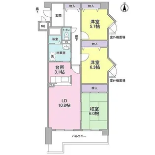 ルミエール桜ヶ丘【2階】の間取り