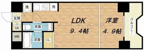 クリスタルブライト天満橋リバーサイド【5階】の間取り