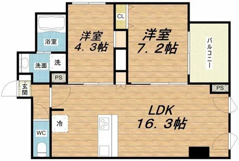 Park house 南森町【7階】の間取り