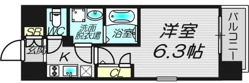 エスリード梅田グランノース【9階】の間取り