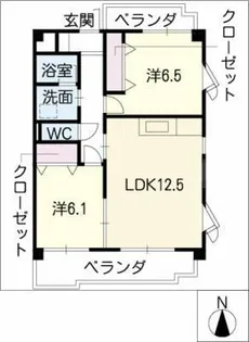 フローレス桜山【4階】の間取り