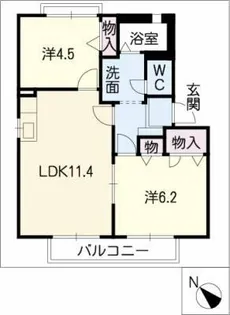 ソシア幸Ⅰ【2階】の間取り