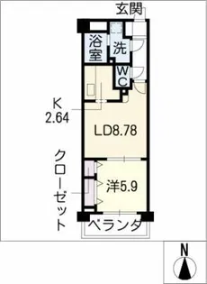 K’s KOUNOMIYA【2階】の間取り