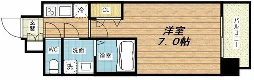 コスモリード大阪福島【11階】の間取り
