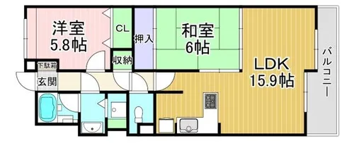 ファミール長岡京グランデュール【5階】の間取り