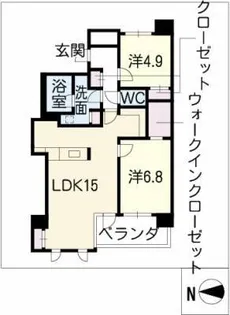 ジョイフル砂田橋CASA EST【3階】の間取り
