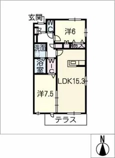 グリーンテラス明倫【1階】の間取り