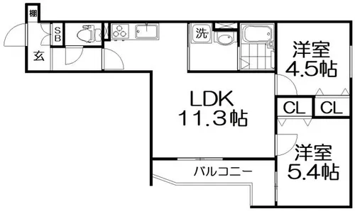 ラモーナ出口【1階】の間取り