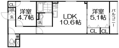 ラモーナ出口【2階】の間取り