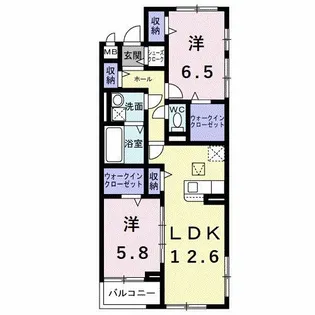 大阪府堺市東区日置荘西町2丁【アパート】の間取り