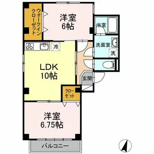 リーベン弥生【2-5号室】の間取り