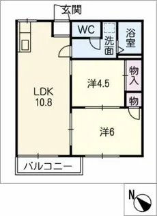 タウン戸ヶ崎【2階】の間取り