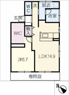 カサベルデ 2棟【1階】の間取り