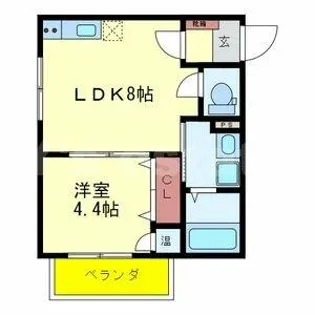 シーカルアアリモト【2階】の間取り