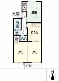 西津第3コーポ【2階】の間取り
