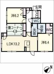 アルフラット勝川【1階】の間取り