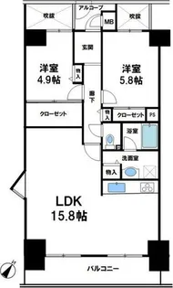 エスペランス幸陽台【10階】の間取り