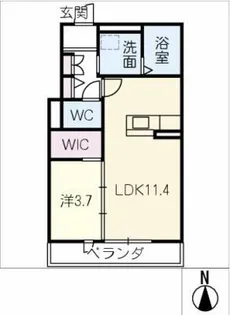 シャーメゾンガーデンズ橦木荘【1階】の間取り