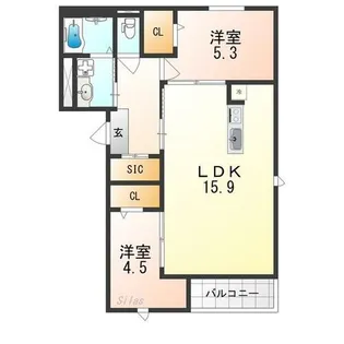 gemma garden 堺東【2階】の間取り