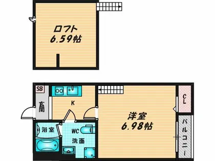 マーリエ長瀬【1階】の間取り
