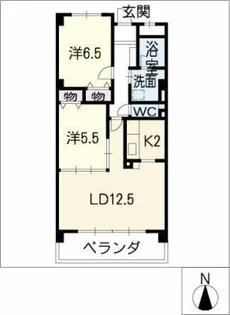 マイム月見坂【4階】の間取り