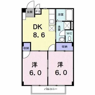 イーストサイドコーポA【1階】の間取り