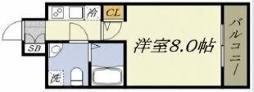 BASE NAMIYOKE【1003号室】の間取り