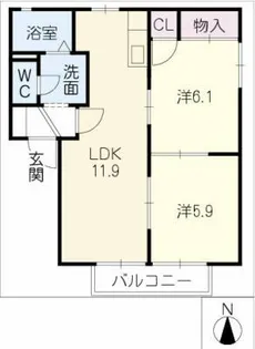 サニーコートⅡ【2階】の間取り