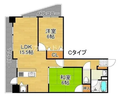 フェルザ住之江公園【6階】の間取り