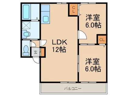 シンフォニー【102号室】の間取り