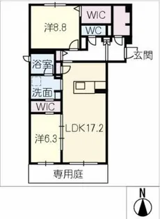 プレミアス ブラン【1階】の間取り