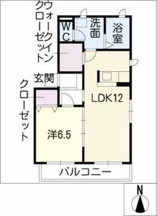 サンライズ弥生【2階】の間取り