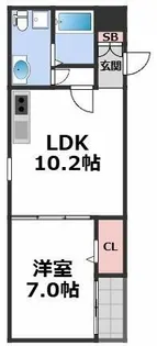 セゾンクレアスタイル新今里【1階】の間取り