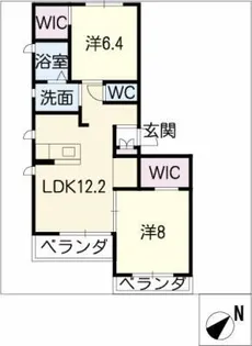 シャーメゾン休郷【2階】の間取り