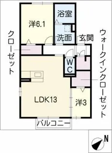 アネシス 大野木【1階】の間取り