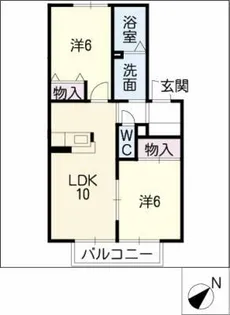 ラヴィアンローズB棟【1階】の間取り