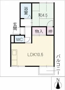 プレジール原N棟【2階】の間取り