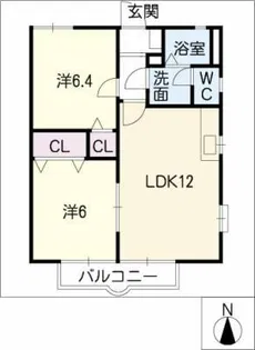 グリーンステージ白山A棟【1階】の間取り