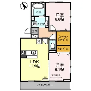フィオーレ ヴェルテ 守山市阿村【1階】の間取り