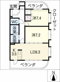 リバーグラス【3階】の間取り