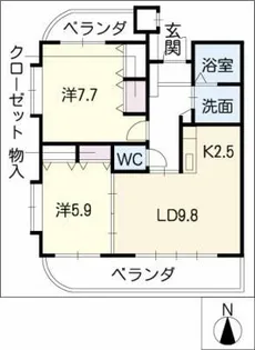 リバーグラス【2階】の間取り