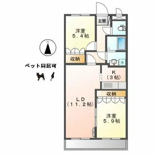 ペティハウス・ロベリア【1階】の間取り