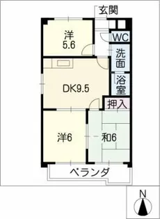 メルベーユ【1階】の間取り